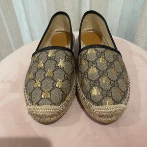 GG Supreme Monogram Bees Espadrille Flats